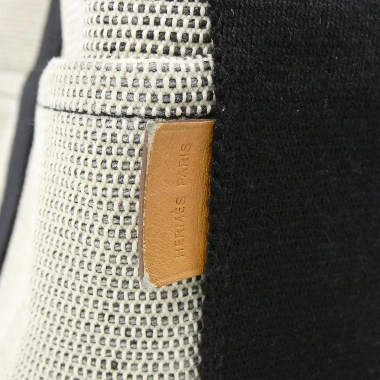 HERMES 102021M Handbag Canvas 黑色 帆布 中古品B - 縮圖 4