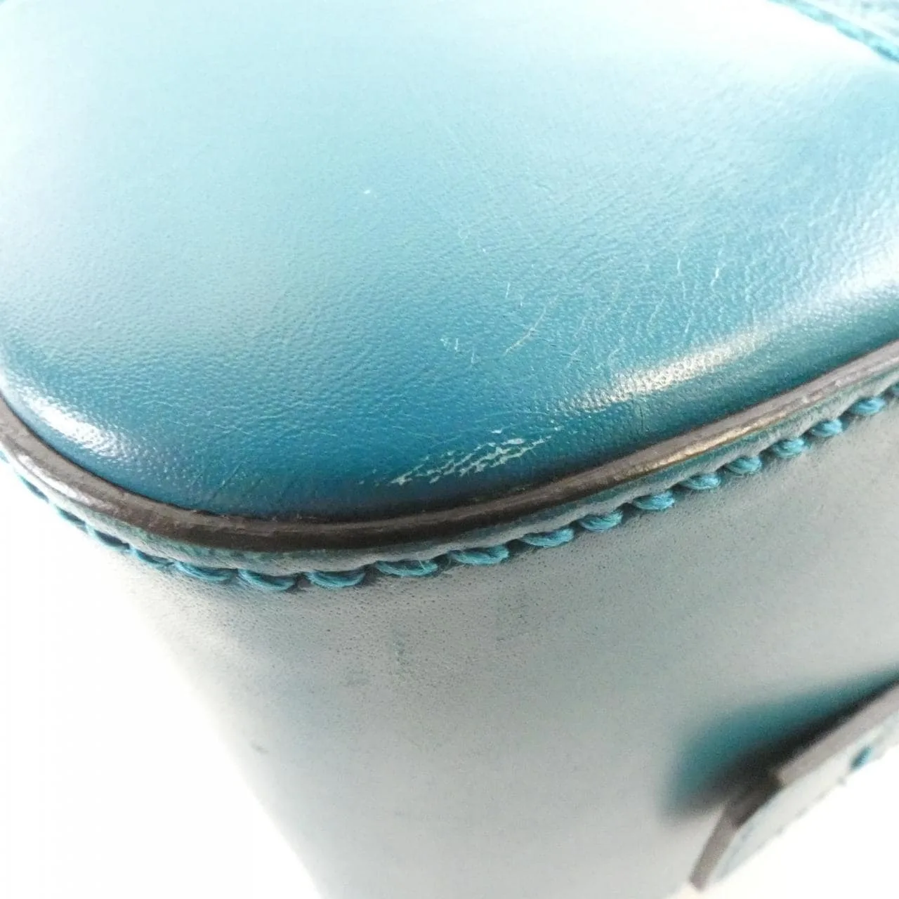 GUCCI 354224 AIZ1G Handbag Leather 藍色 皮革 中古品A - 縮圖 3