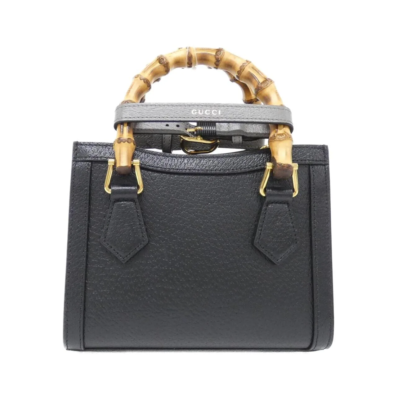 GUCCI 702732 U3ZDT Handbag Leather Black Leather Rank A - Thumbnail 2