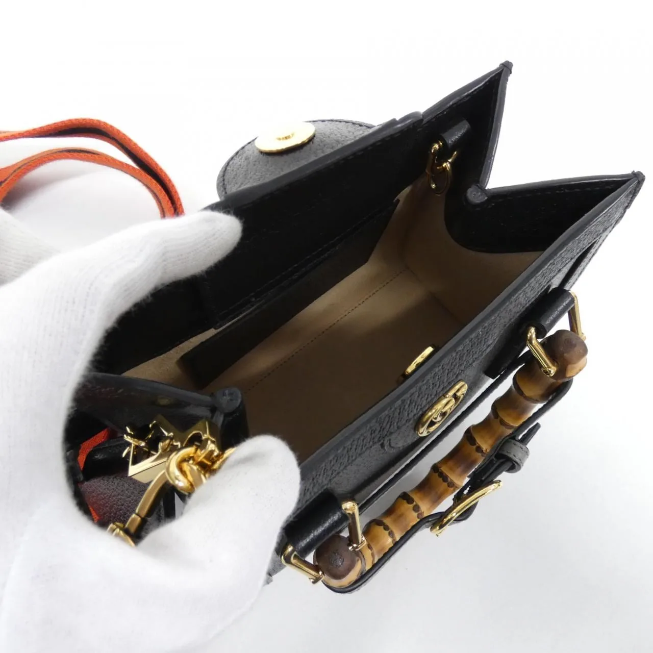 GUCCI 702732 U3ZDT Handbag Leather Black Leather Rank A - Thumbnail 7