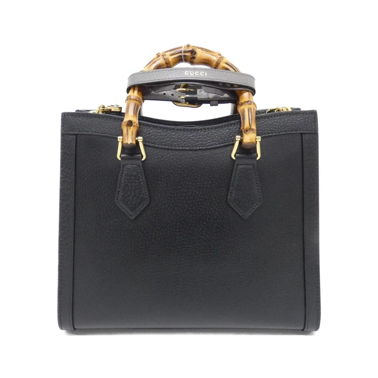 GUCCI 702721 U3ZDT Handbag Leather Black Leather Rank A - Thumbnail 2