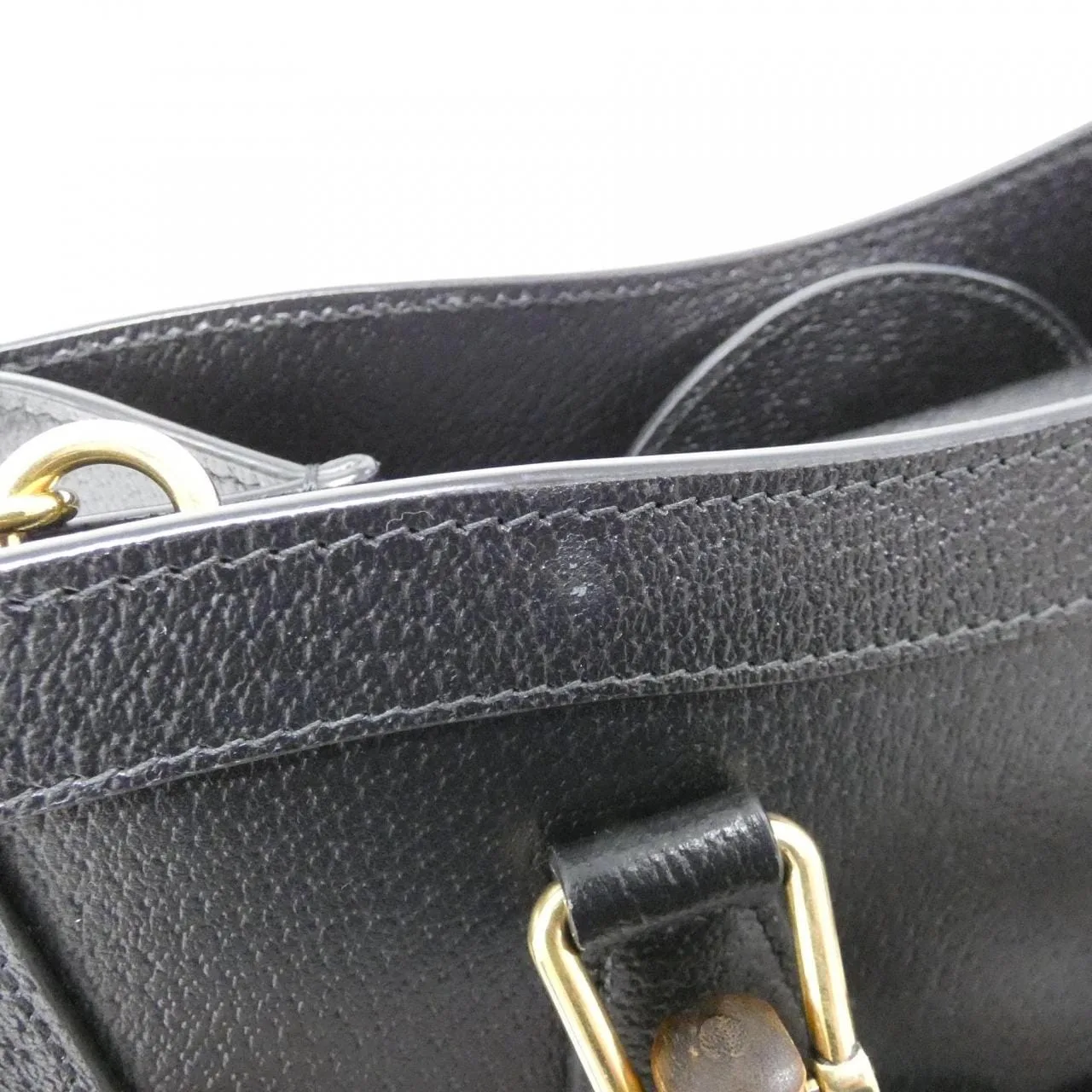 GUCCI 702721 U3ZDT Handbag Leather Black Leather Rank A - Thumbnail 4
