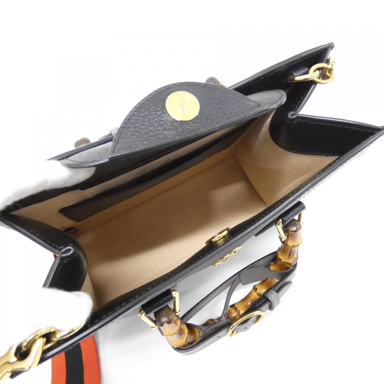 GUCCI 702721 U3ZDT Handbag Leather Black Leather Rank A - Thumbnail 8