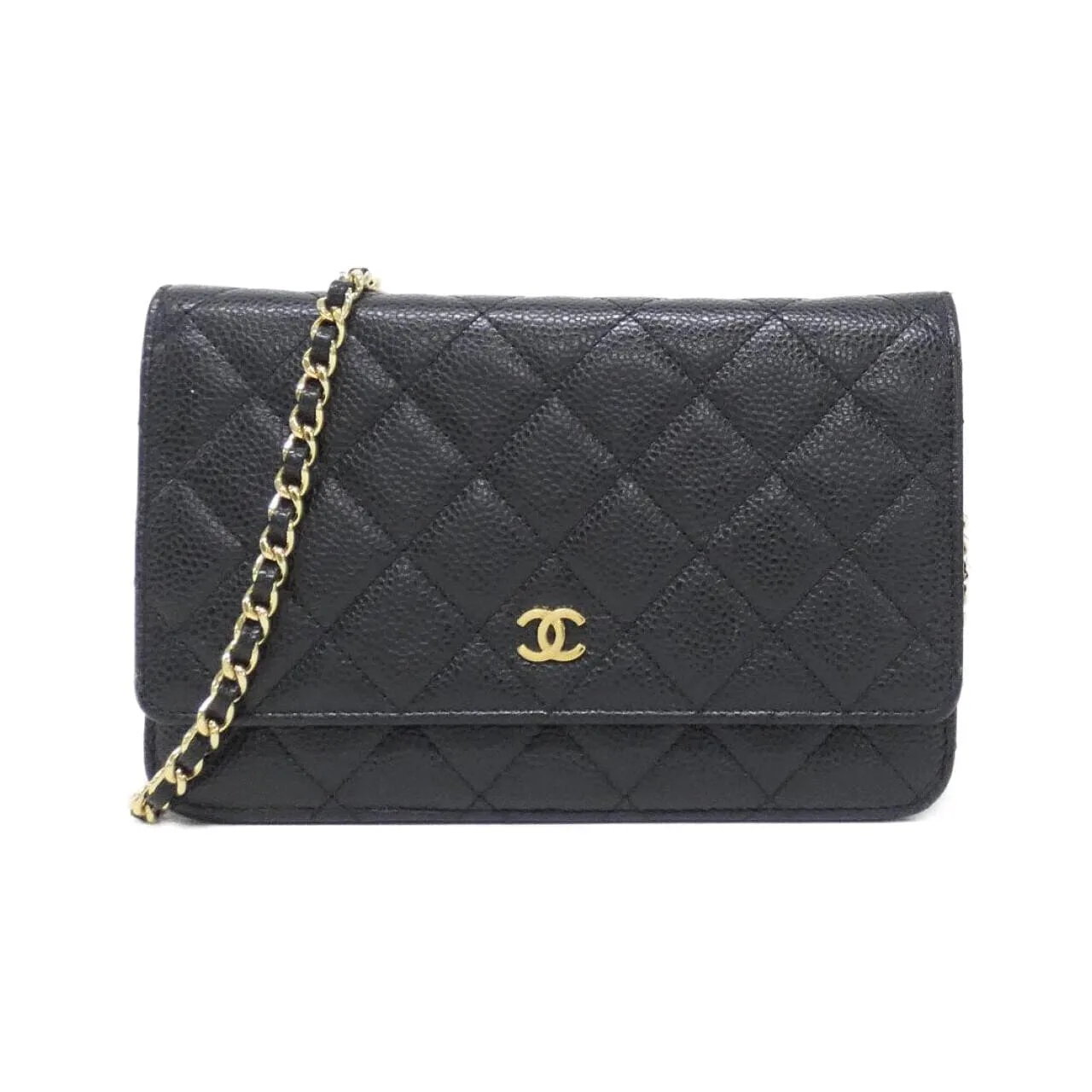 CHANEL Timeless Classic 33814 Wallet Grained Calfskin Black