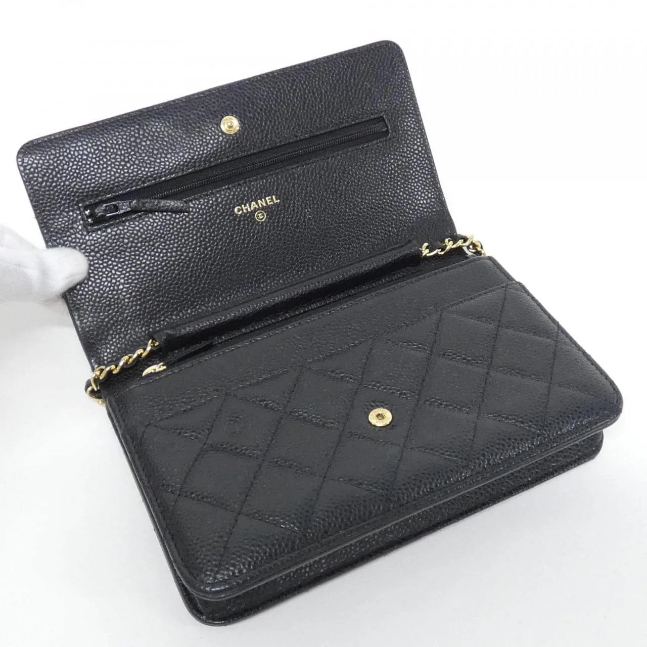 CHANEL Timeless Classic 33814 Wallet Grained Calfskin Black Grained Calfskin Rank A - Thumbnail 7