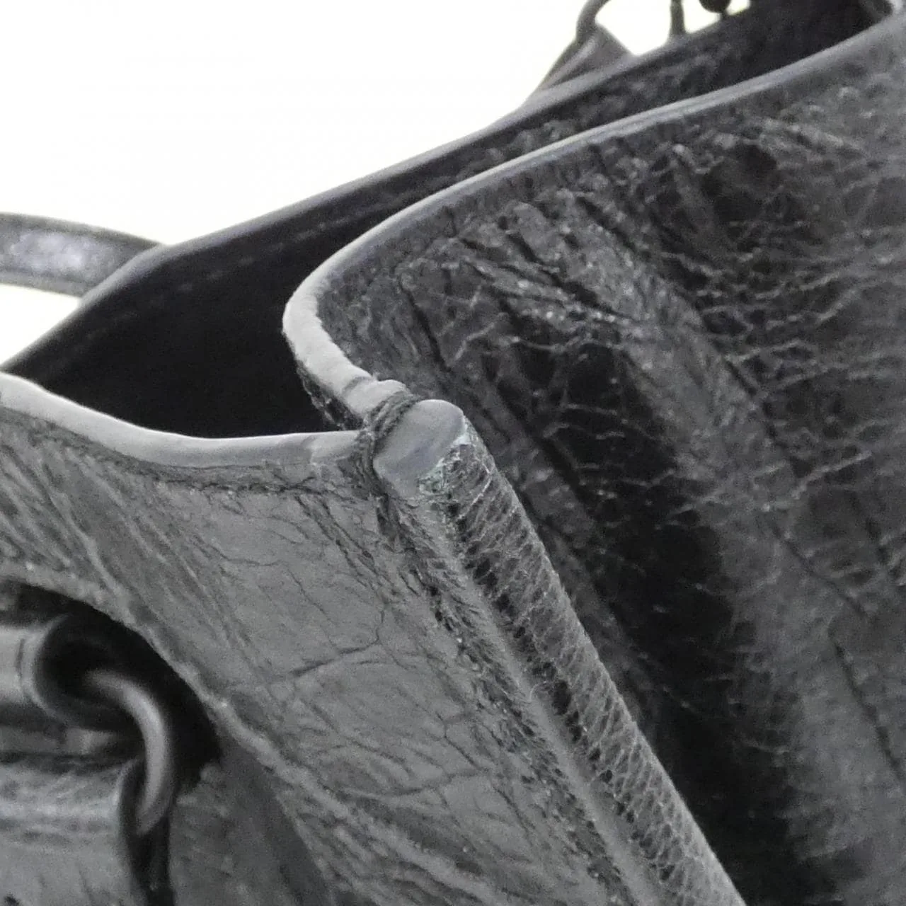 BALENCIAGA 852608 2ABEK Handbag Lambskin 黑色 羊皮 中古品A - 縮圖 4