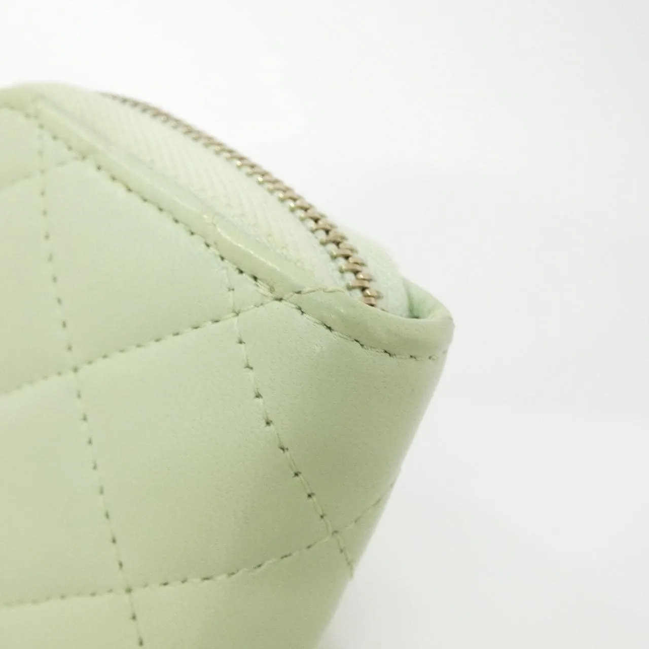 CHANEL Timeless Classic AP2462 Coin Case Lambskin Green Lambskin Rank B - Thumbnail 5