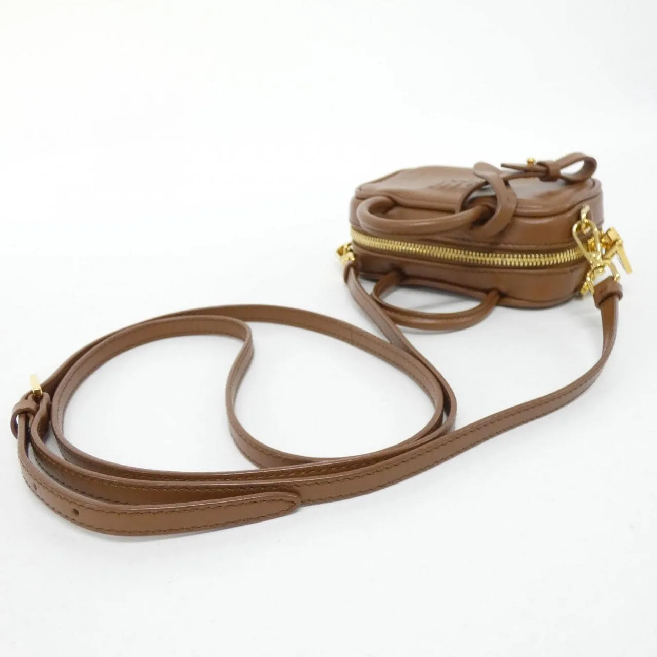 MIU MIU 5NR020 Shoulder Cognac 中古品A - 縮圖 7
