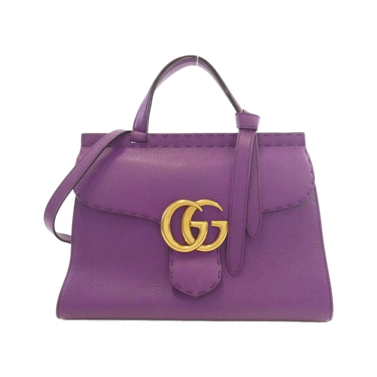 GUCCI GG Marmont 421890 Handbag Leather Purple