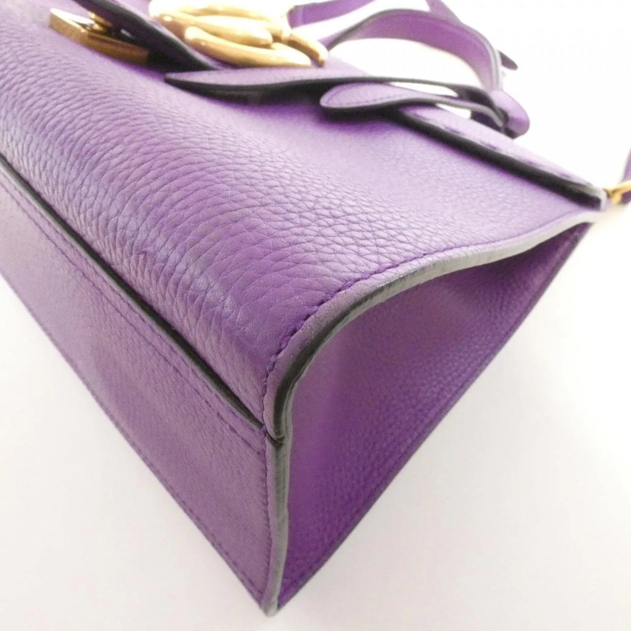 GUCCI GG Marmont 421890 Handbag Leather 紫色 皮革 中古品A - 縮圖 3