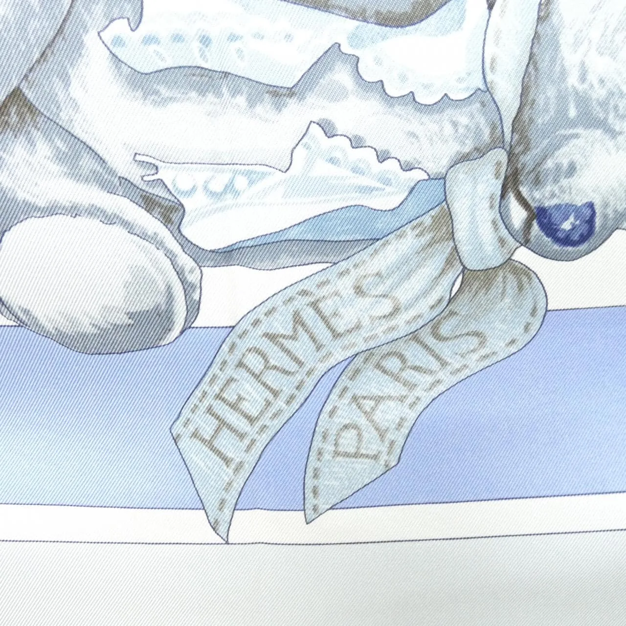 HERMES Scarf 白色 中古品A - 縮圖 2