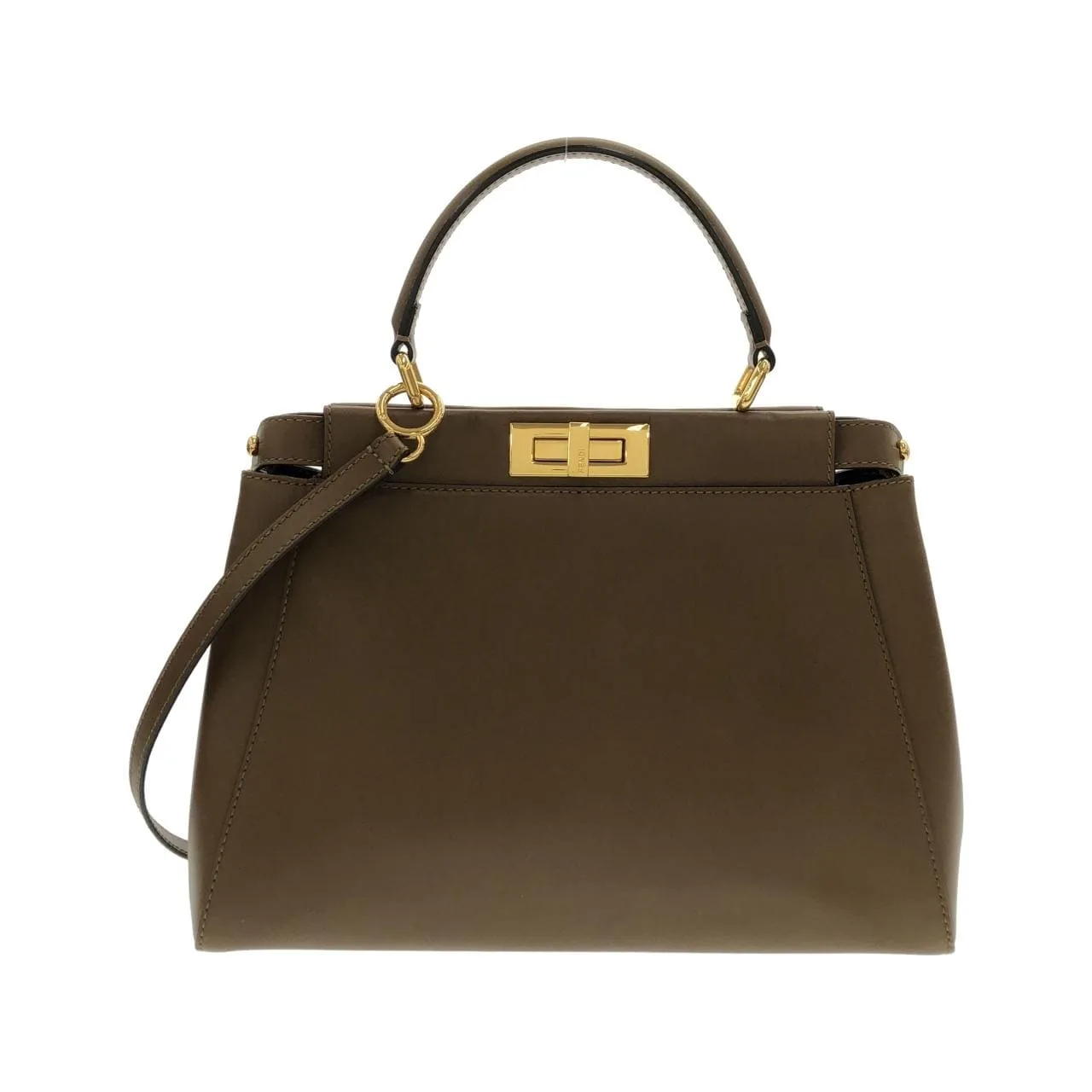 FENDI Peekaboo 8BN226 Q4J Handbag Gold