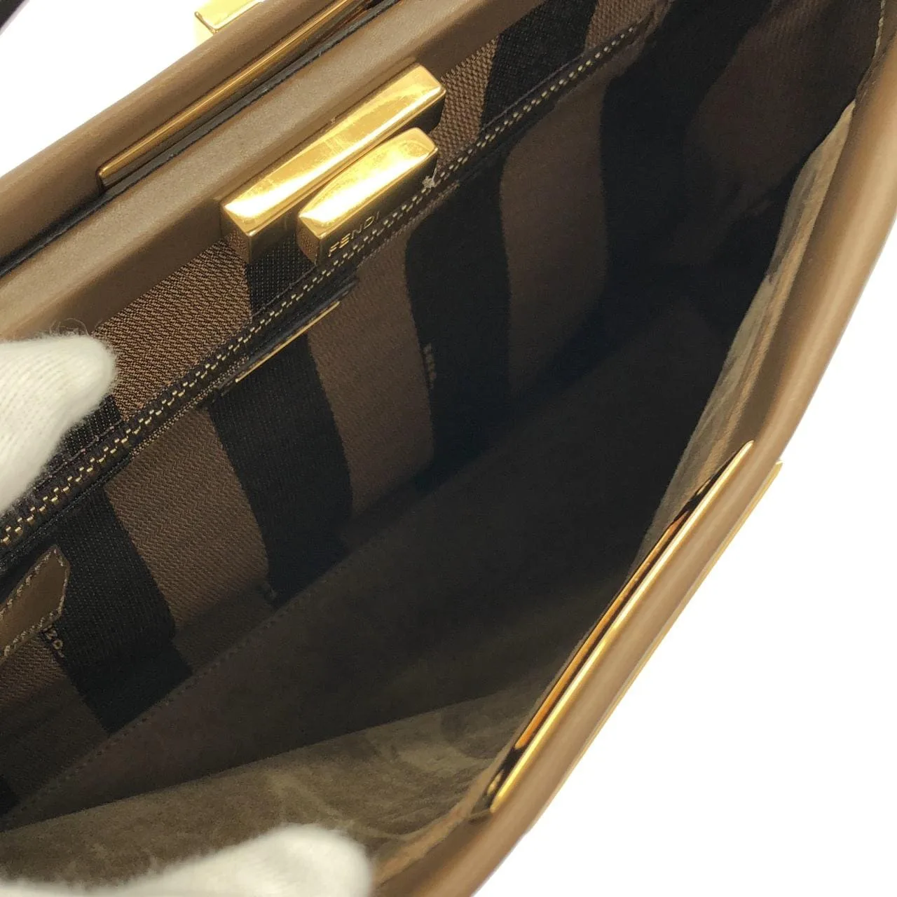 FENDI Peekaboo 8BN226 Q4J Handbag 金色 中古品A - 縮圖 5