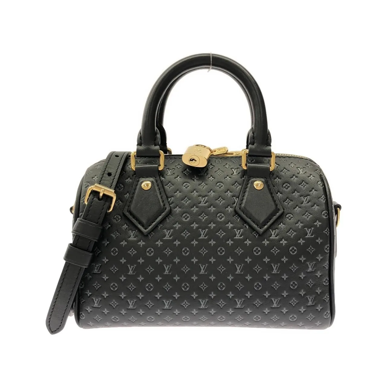 LOUIS VUITTON Speedy M22595 Boston Lambskin Black