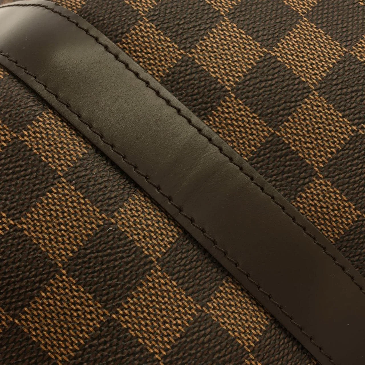 LOUIS VUITTON Keepall N41414 Boston Damier 黑色 Damier 中古品A - 縮圖 5