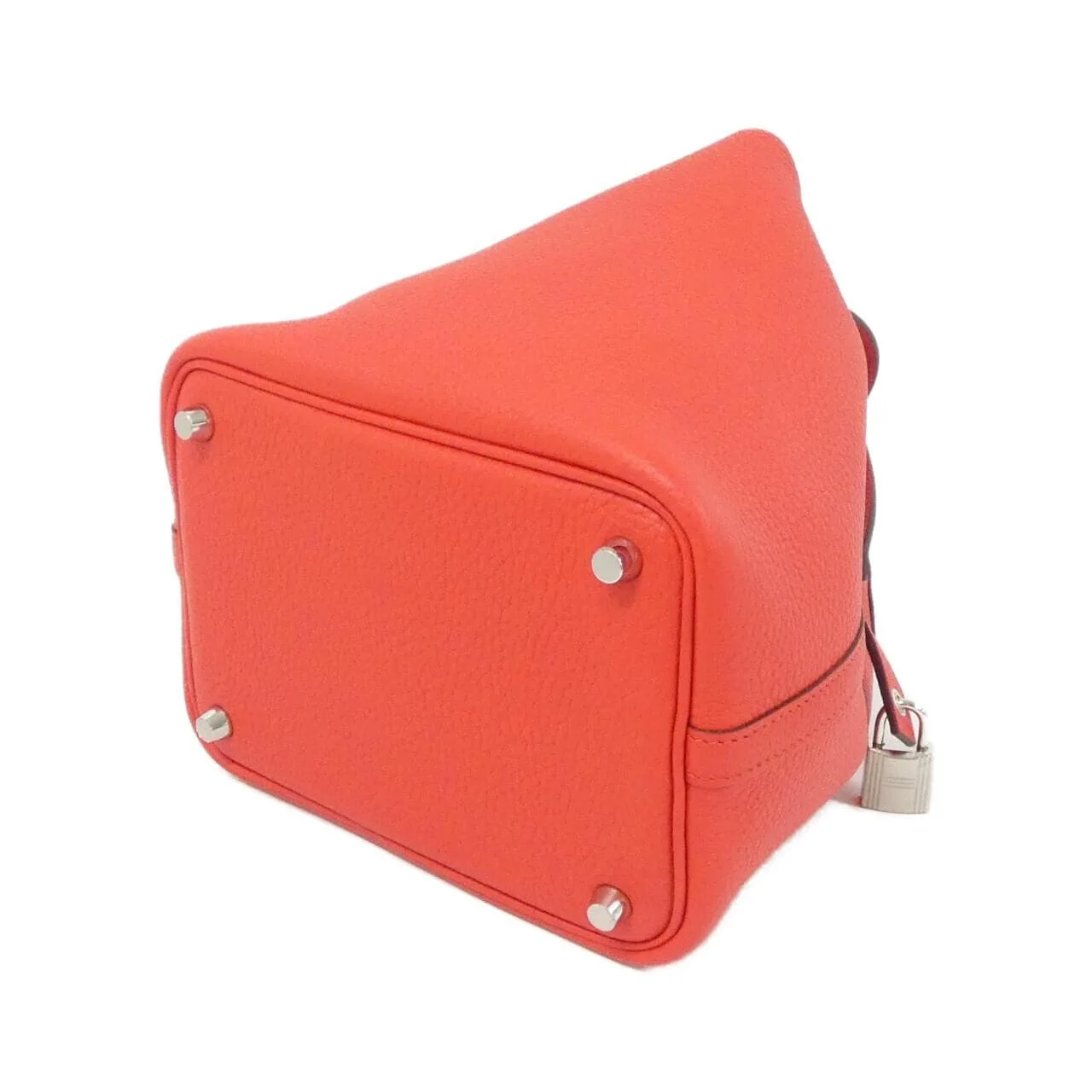 HERMES Picotin 056289CK Handbag Clemence Rouge Clemence Leather Unused - Thumbnail 2