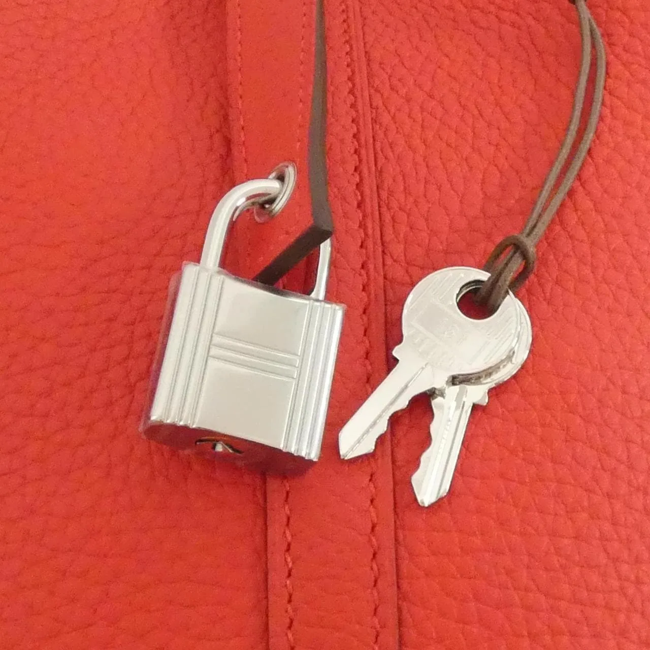 HERMES Picotin 056289CK Handbag Clemence Rouge Clemence Leather Unused - Thumbnail 3