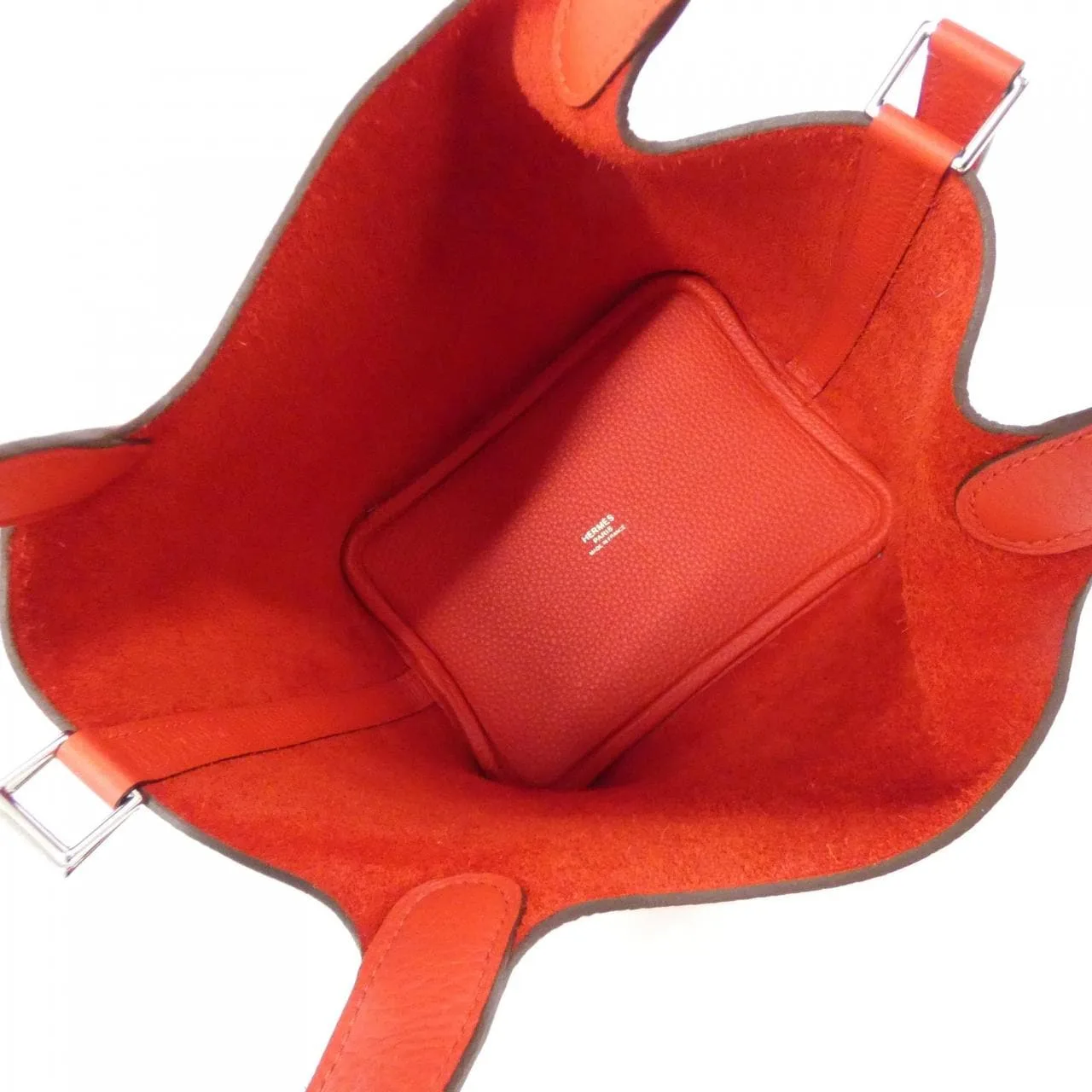 HERMES Picotin 056289CK Handbag Clemence Rouge Clemence Leather Unused - Thumbnail 5