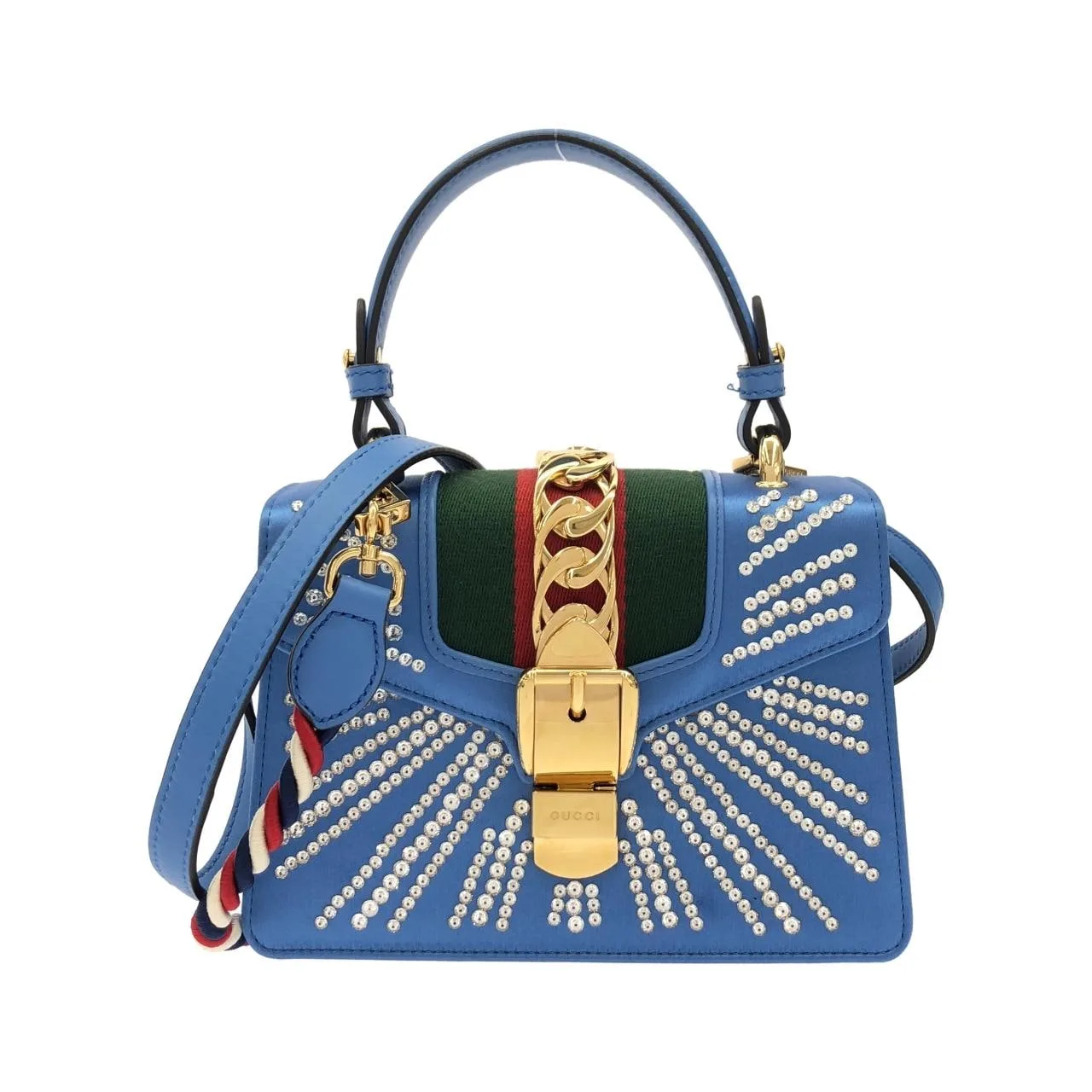 GUCCI 470270 手提包 緞面 Blue