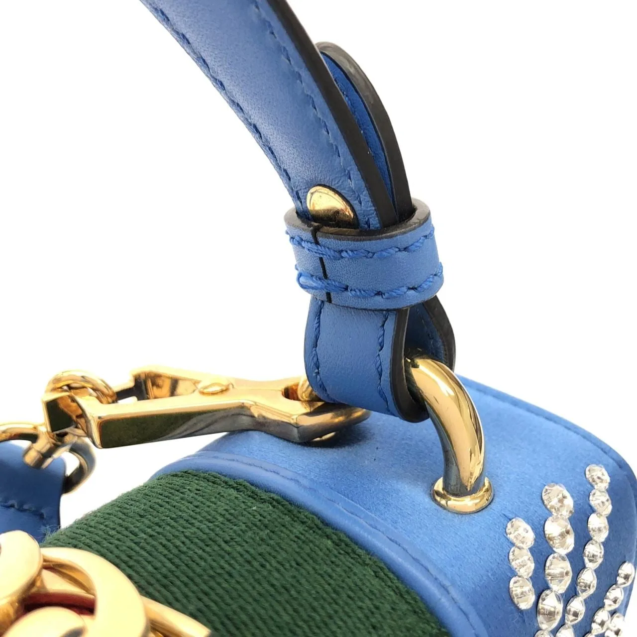 GUCCI 470270 手提包 緞面 藍色 緞面 中古品A - 縮圖 7