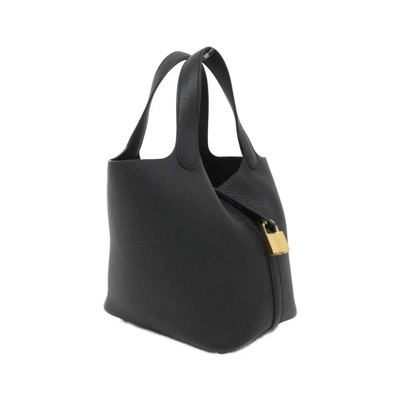 HERMES Picotin 056289CC Handbag Clemence Black