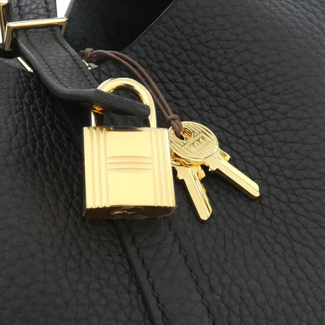 HERMES Picotin 056289CC Handbag Clemence Black Clemence Leather Unused - Thumbnail 4