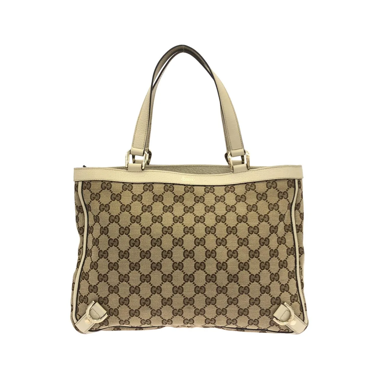 GUCCI 170004 Handbag Canvas Beige