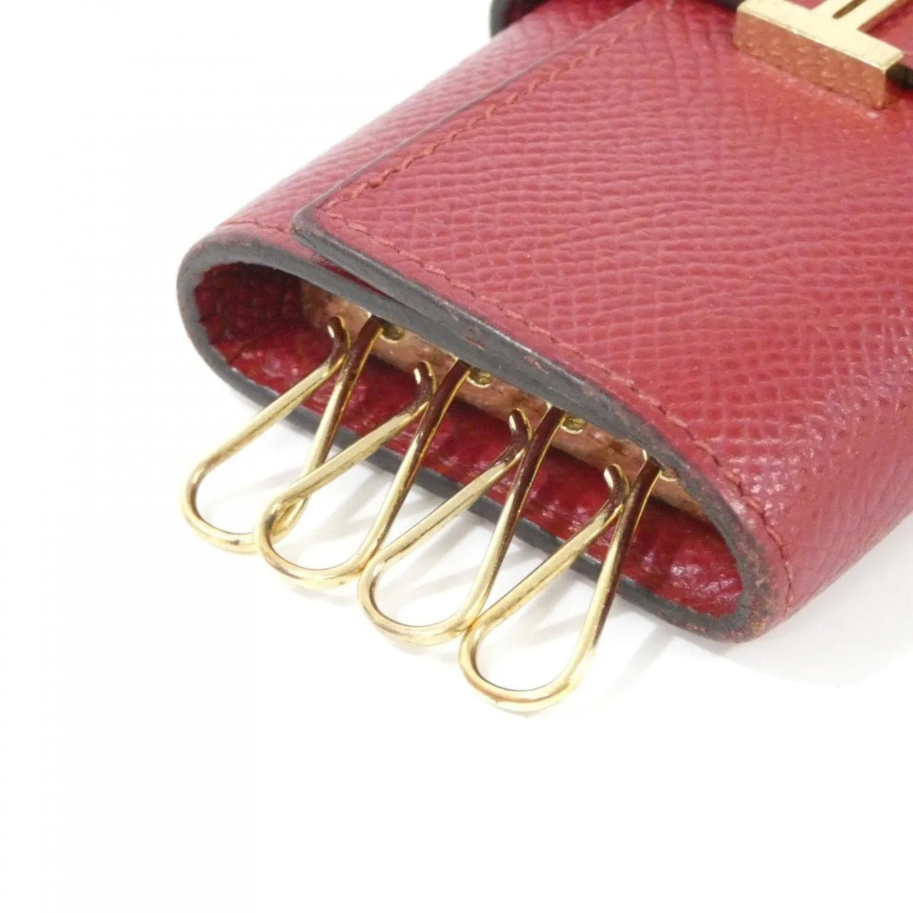 HERMES 047744CP Key Case Epsom Rouge Epsom Leather Rank B - Thumbnail 2