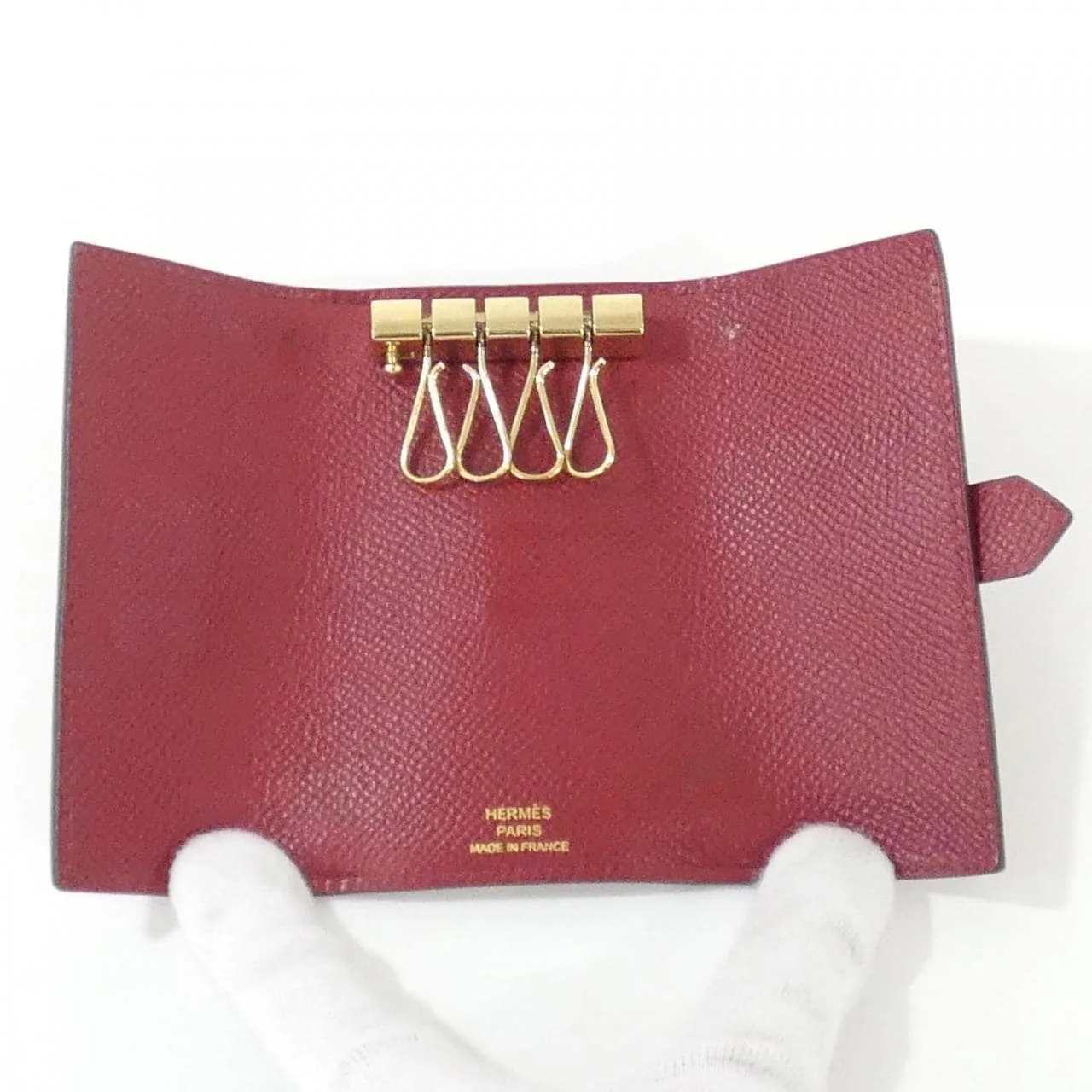 HERMES 047744CP Key Case Epsom Rouge Epsom Leather Rank B - Thumbnail 6