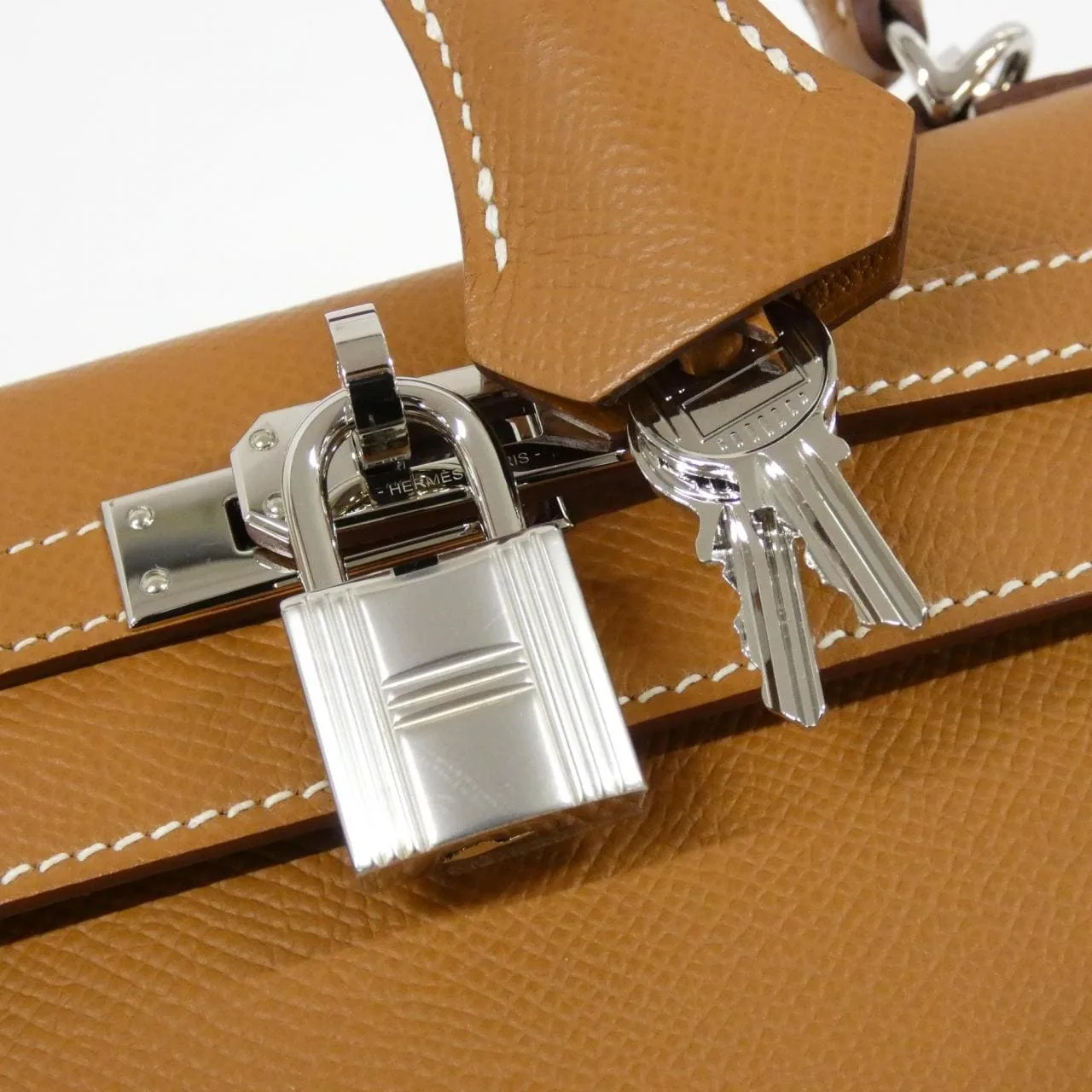 HERMES Kelly 038416CK Handbag Epsom Gold Epsom Leather Rank A - Thumbnail 4