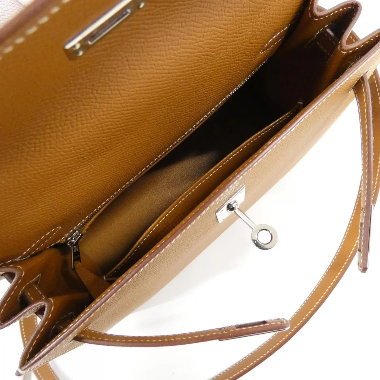 HERMES Kelly 038416CK Handbag Epsom Gold Epsom Leather Rank A - Thumbnail 7