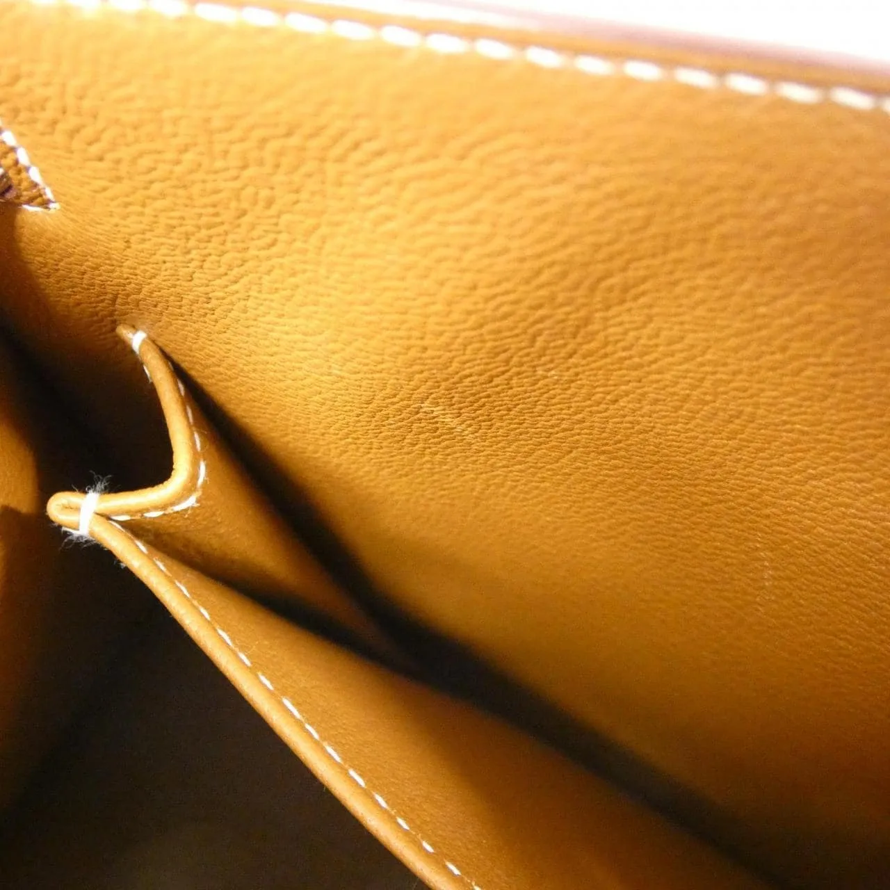 HERMES Kelly 038416CK Handbag Epsom Gold Epsom Leather Rank A - Thumbnail 9