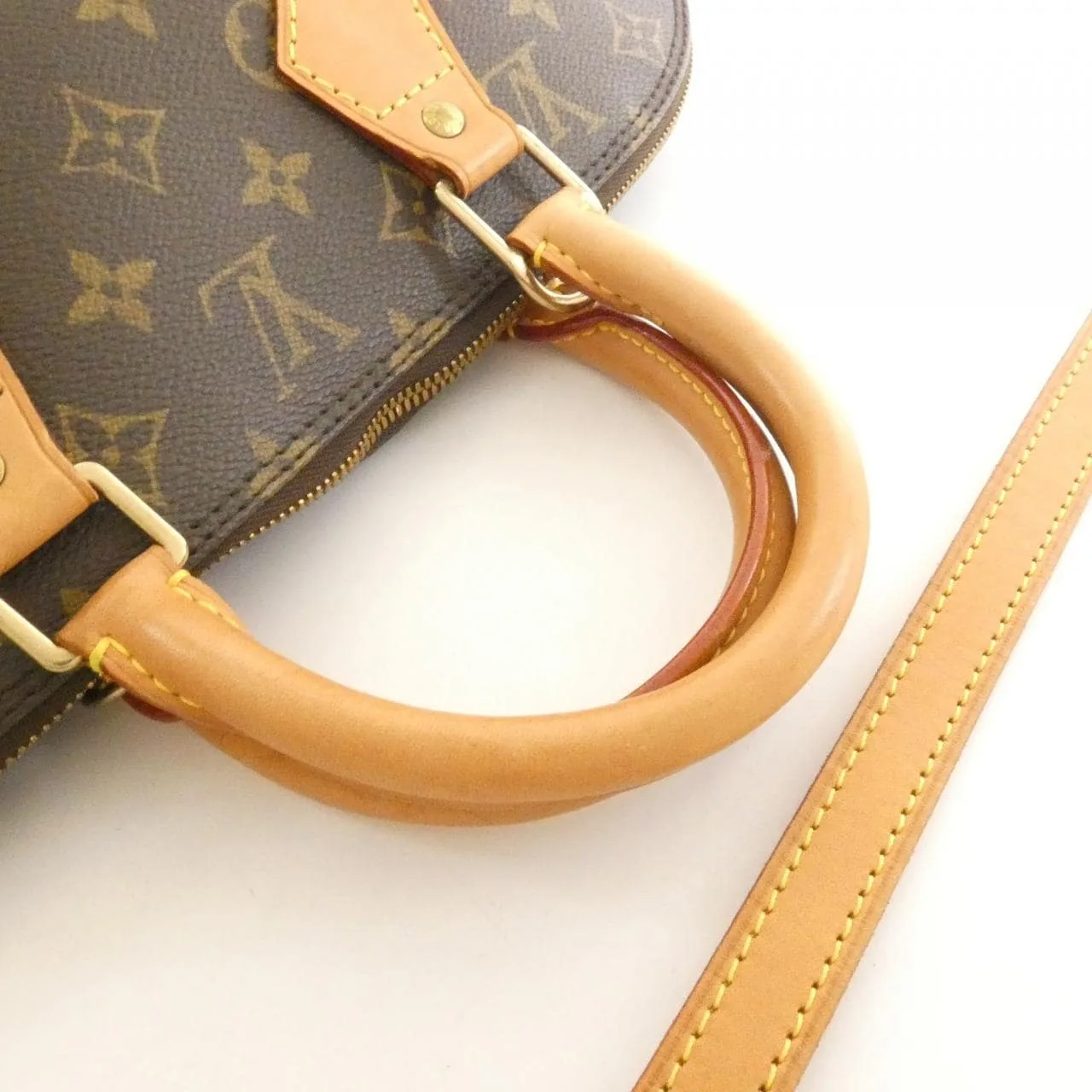 LOUIS VUITTON Alma M51130+J00142 Handbag Monogram 黑色 Monogram 中古品A - 縮圖 4