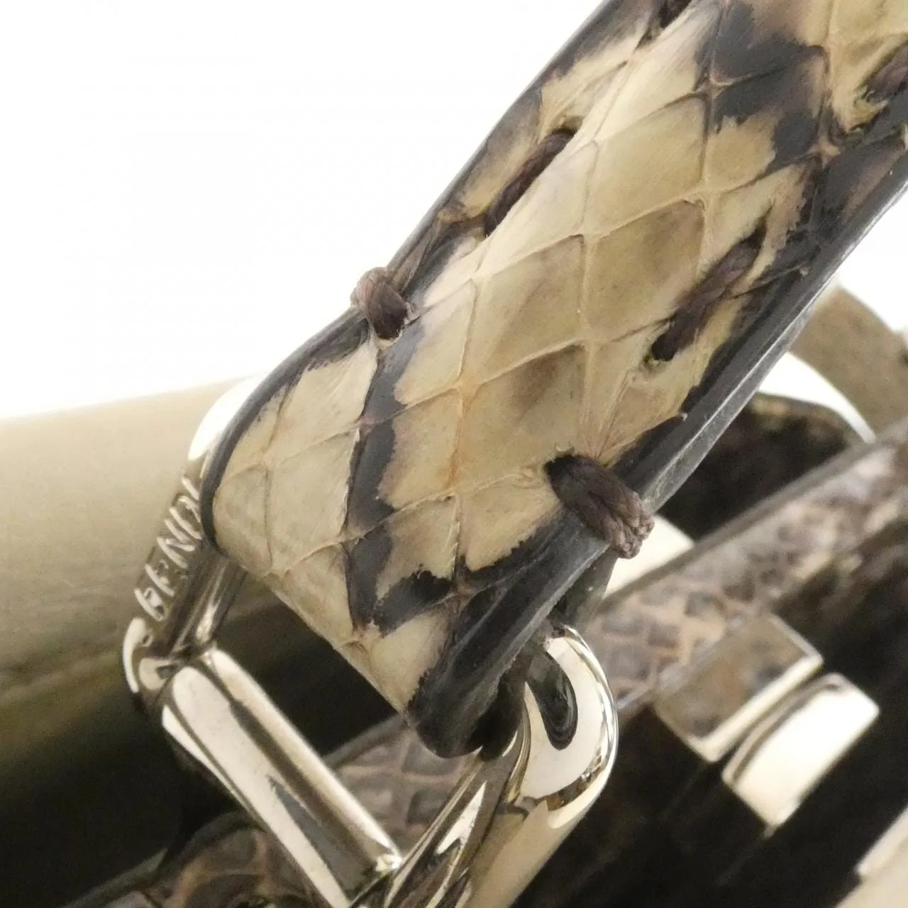 FENDI Peekaboo 8BN244 SVX Handbag Python 米色 蟒蛇皮 中古品A - 縮圖 6