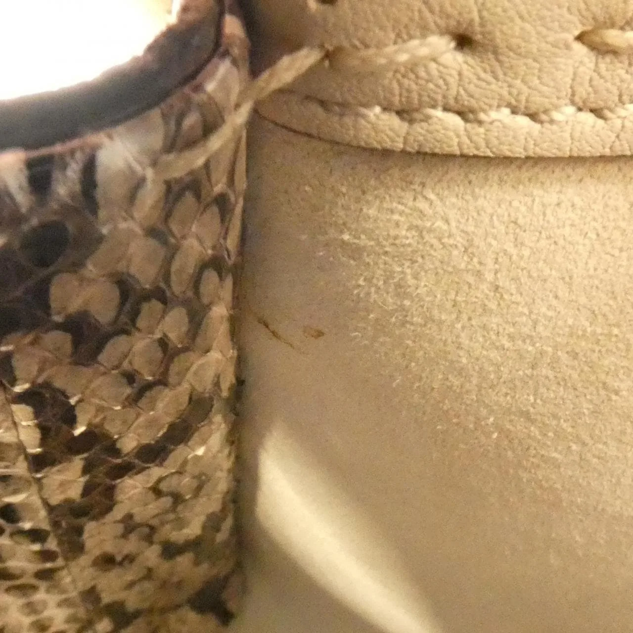 FENDI Peekaboo 8BN244 SVX Handbag Python 米色 蟒蛇皮 中古品A - 縮圖 10