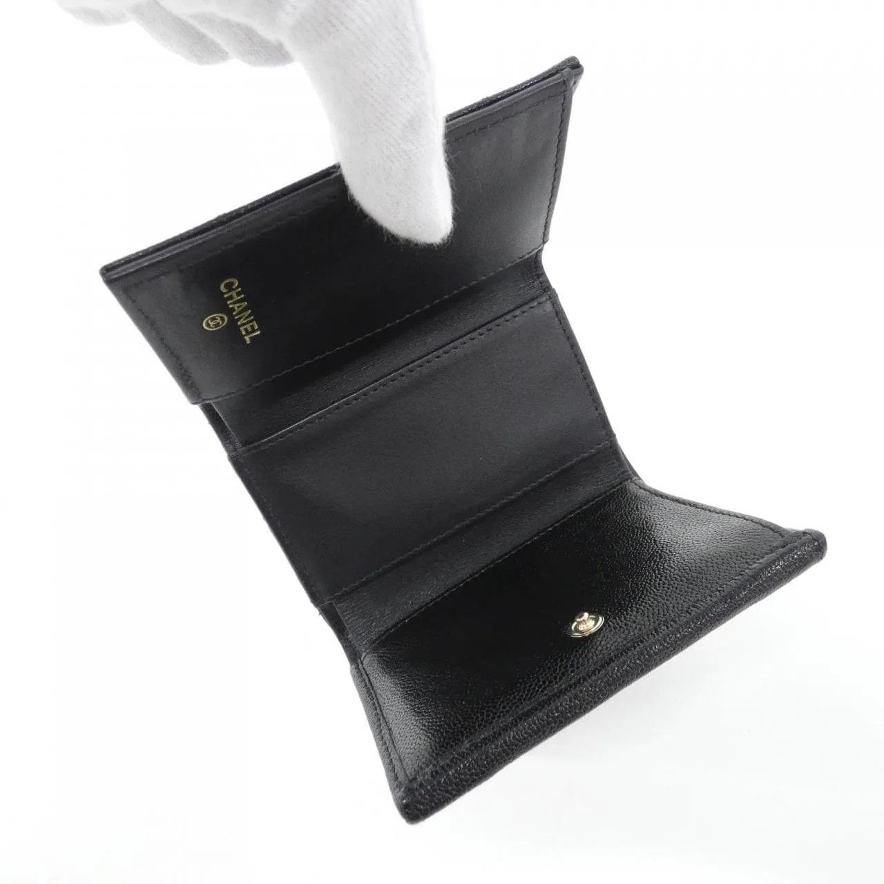 CHANEL Timeless Classic AP2962 Wallet Grained Calfskin 黑色 荔枝紋牛皮 中古品A - 縮圖 5