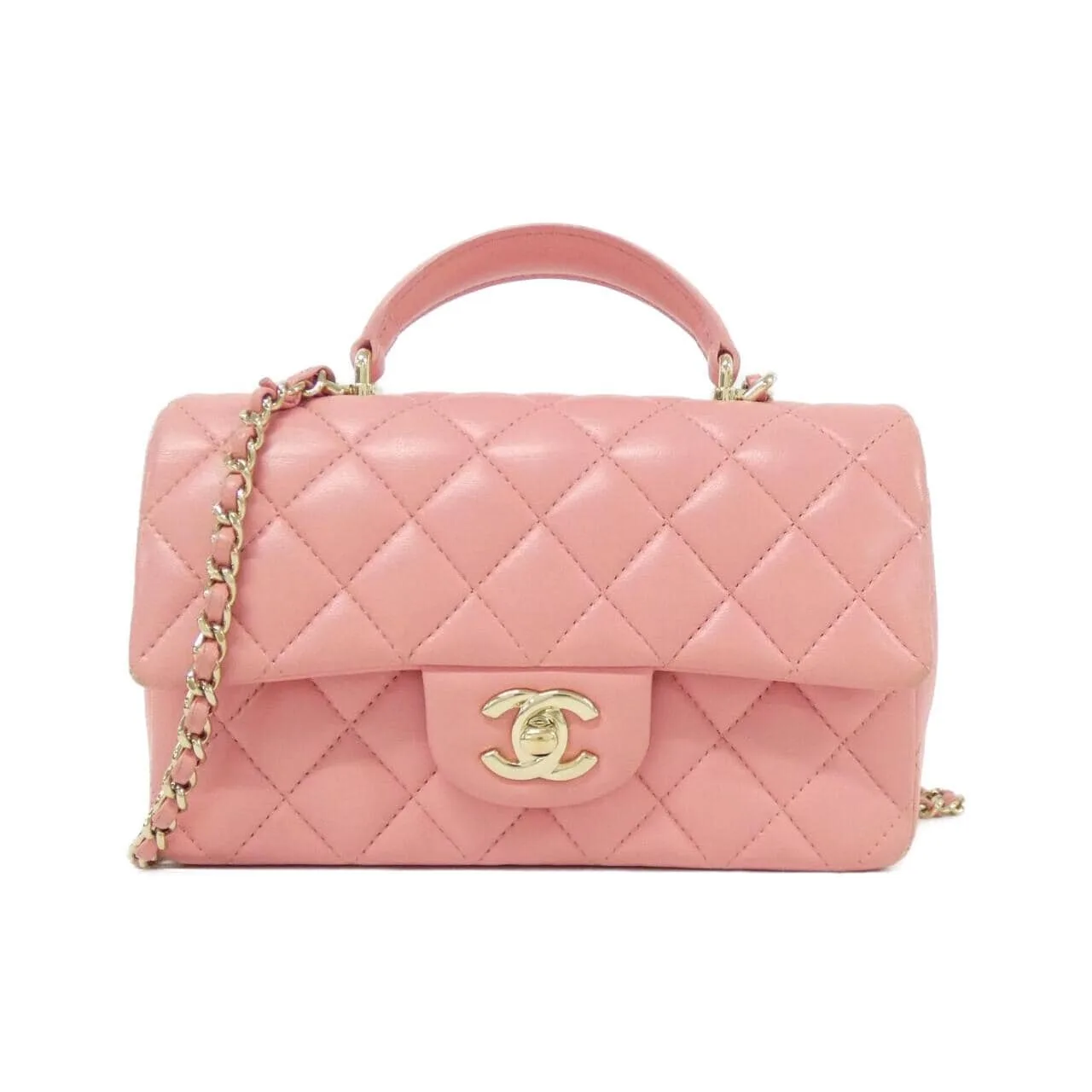 CHANEL Vanity AS2431 Handbag Lambskin Pink