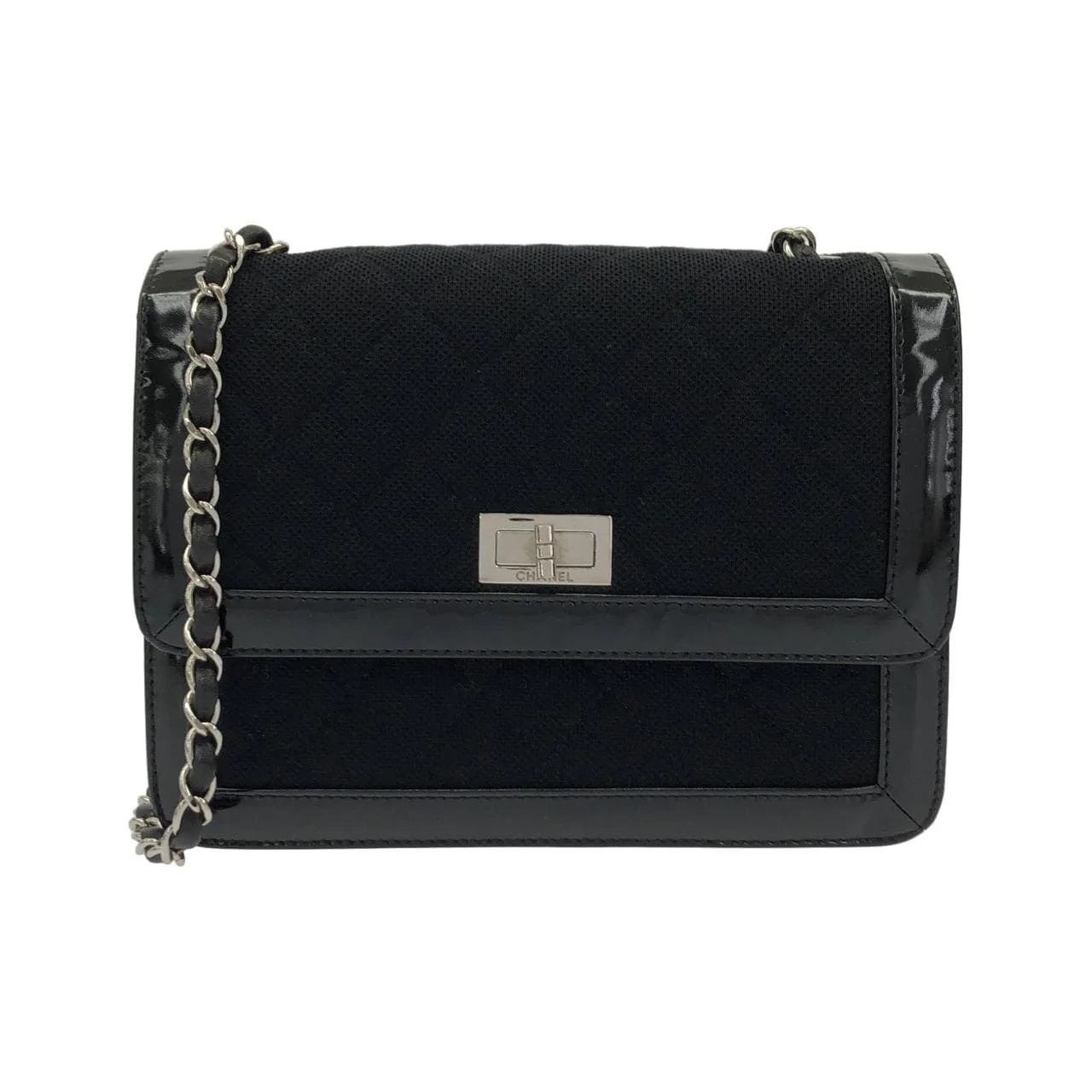CHANEL Shoulder Canvas Black