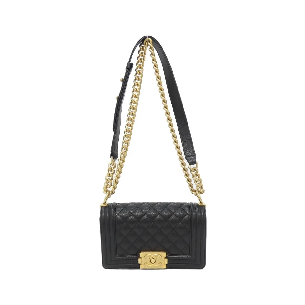 CHANEL Boy Chanel 67085 Shoulder Grained Calfskin