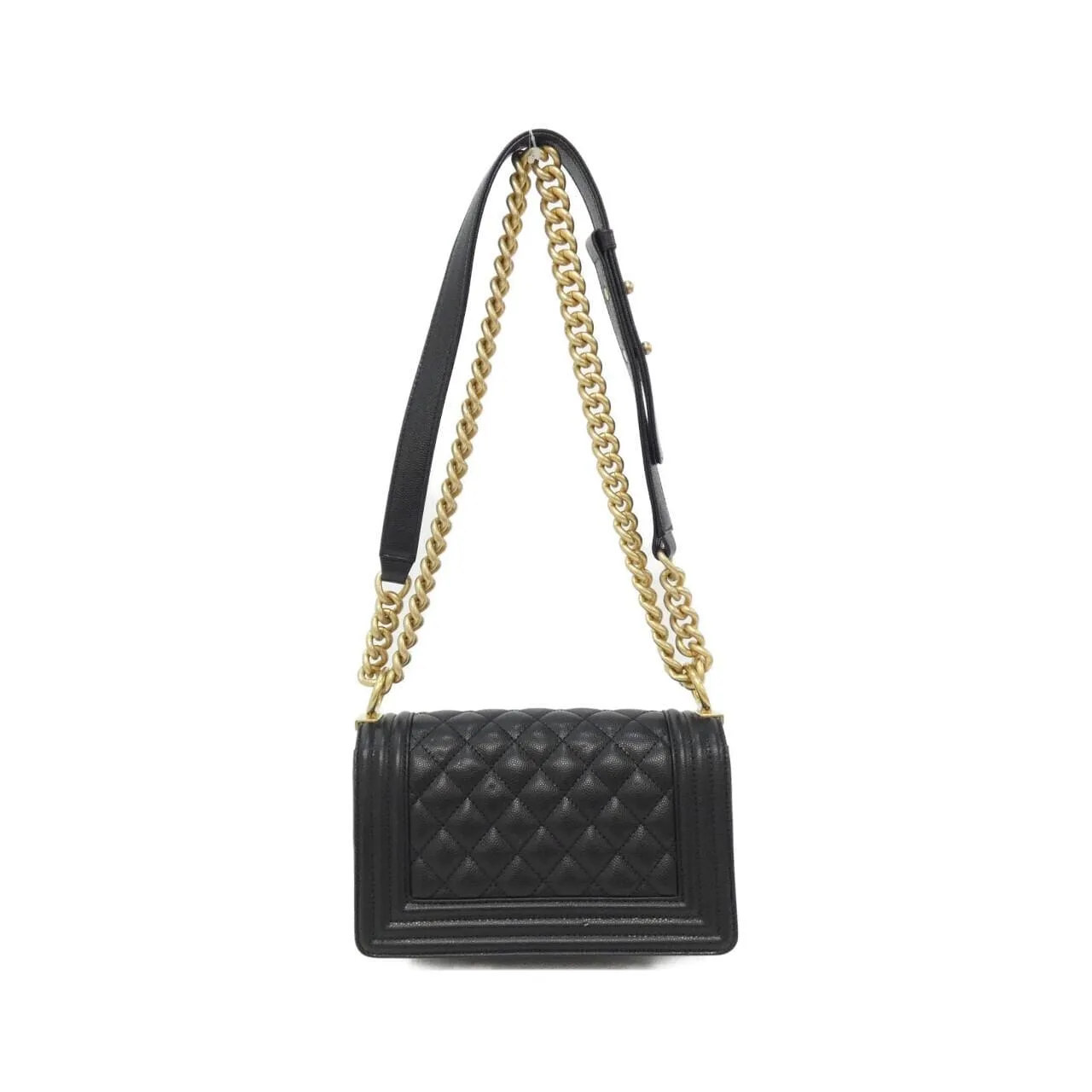 CHANEL Boy Chanel 67085 Shoulder Grained Calfskin Black Grained Calfskin Rank A - Thumbnail 2