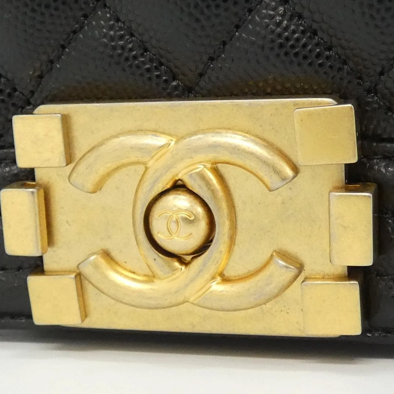 CHANEL Boy Chanel 67085 Shoulder Grained Calfskin Black Grained Calfskin Rank A - Thumbnail 4