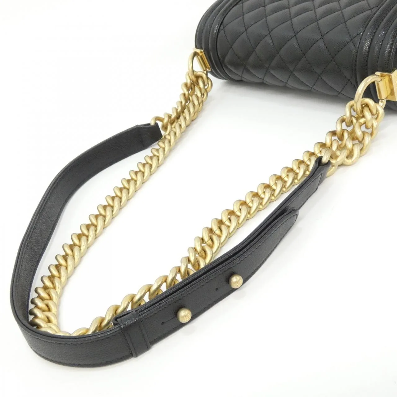 CHANEL Boy Chanel 67085 Shoulder Grained Calfskin Black Grained Calfskin Rank A - Thumbnail 8