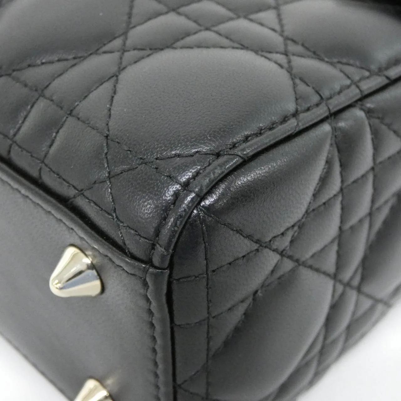 DIOR Lady Dior M0538OCAL Handbag Lambskin 黑色 羊皮 中古品A - 縮圖 3