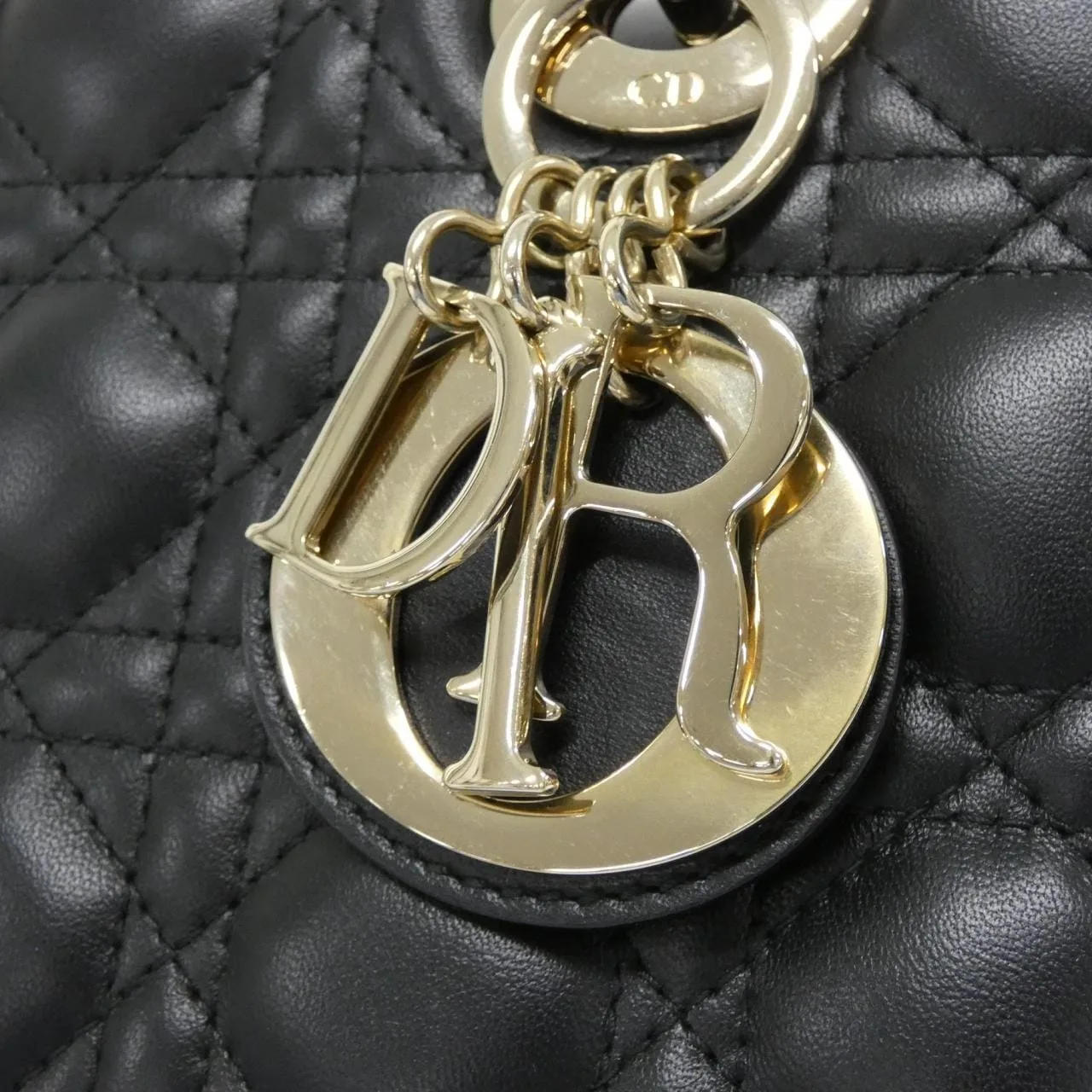 DIOR Lady Dior M0538OCAL Handbag Lambskin 黑色 羊皮 中古品A - 縮圖 4