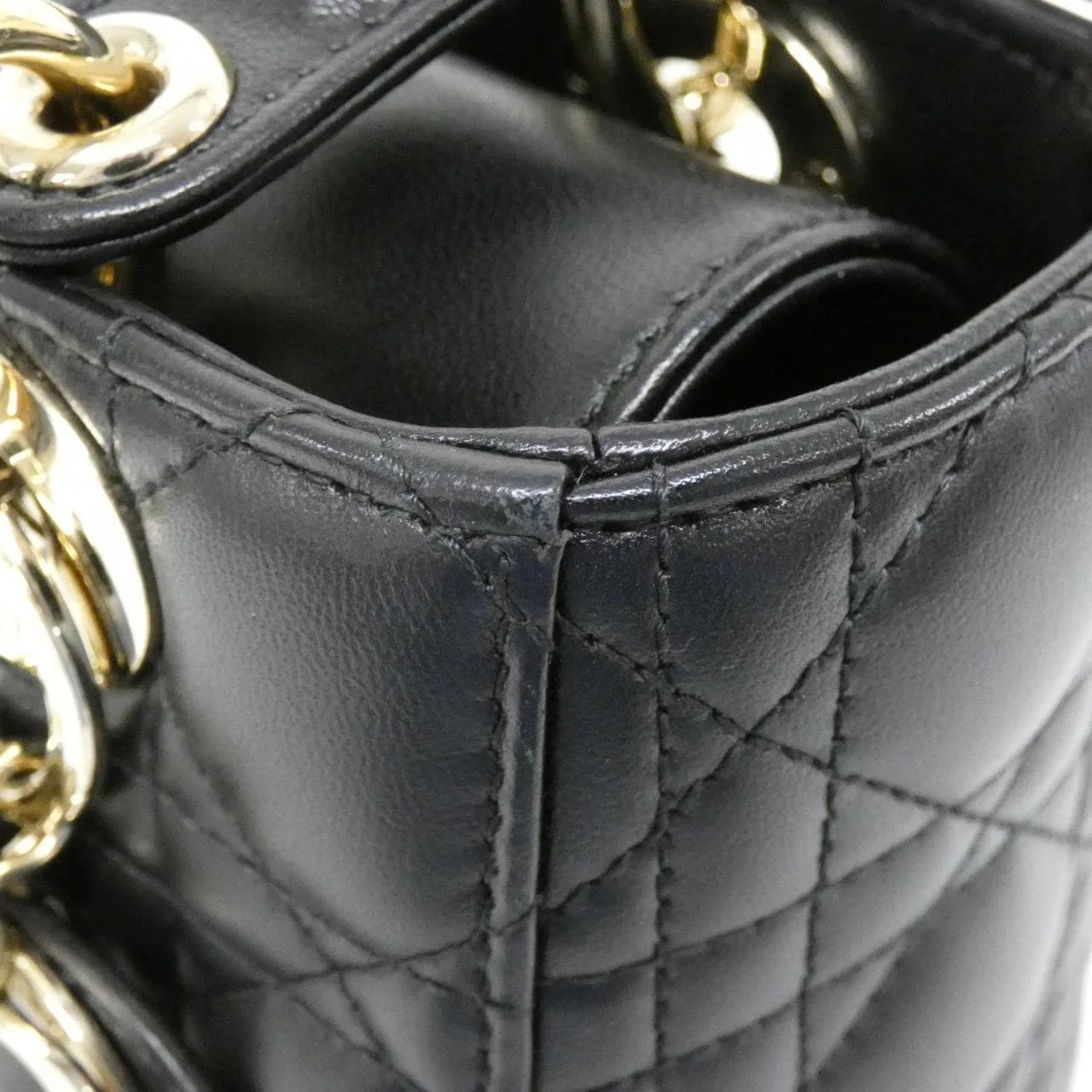 DIOR Lady Dior M0538OCAL Handbag Lambskin 黑色 羊皮 中古品A - 縮圖 5