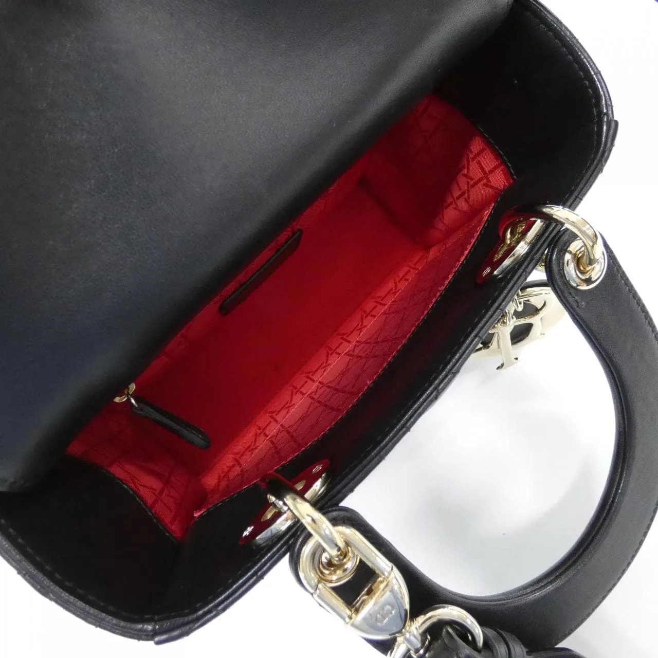 DIOR Lady Dior M0538OCAL Handbag Lambskin 黑色 羊皮 中古品A - 縮圖 8