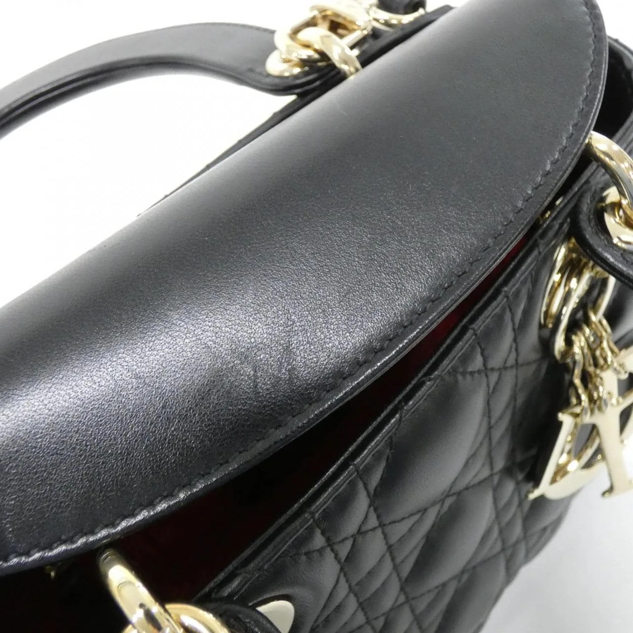 DIOR Lady Dior M0538OCAL Handbag Lambskin 黑色 羊皮 中古品A - 縮圖 9