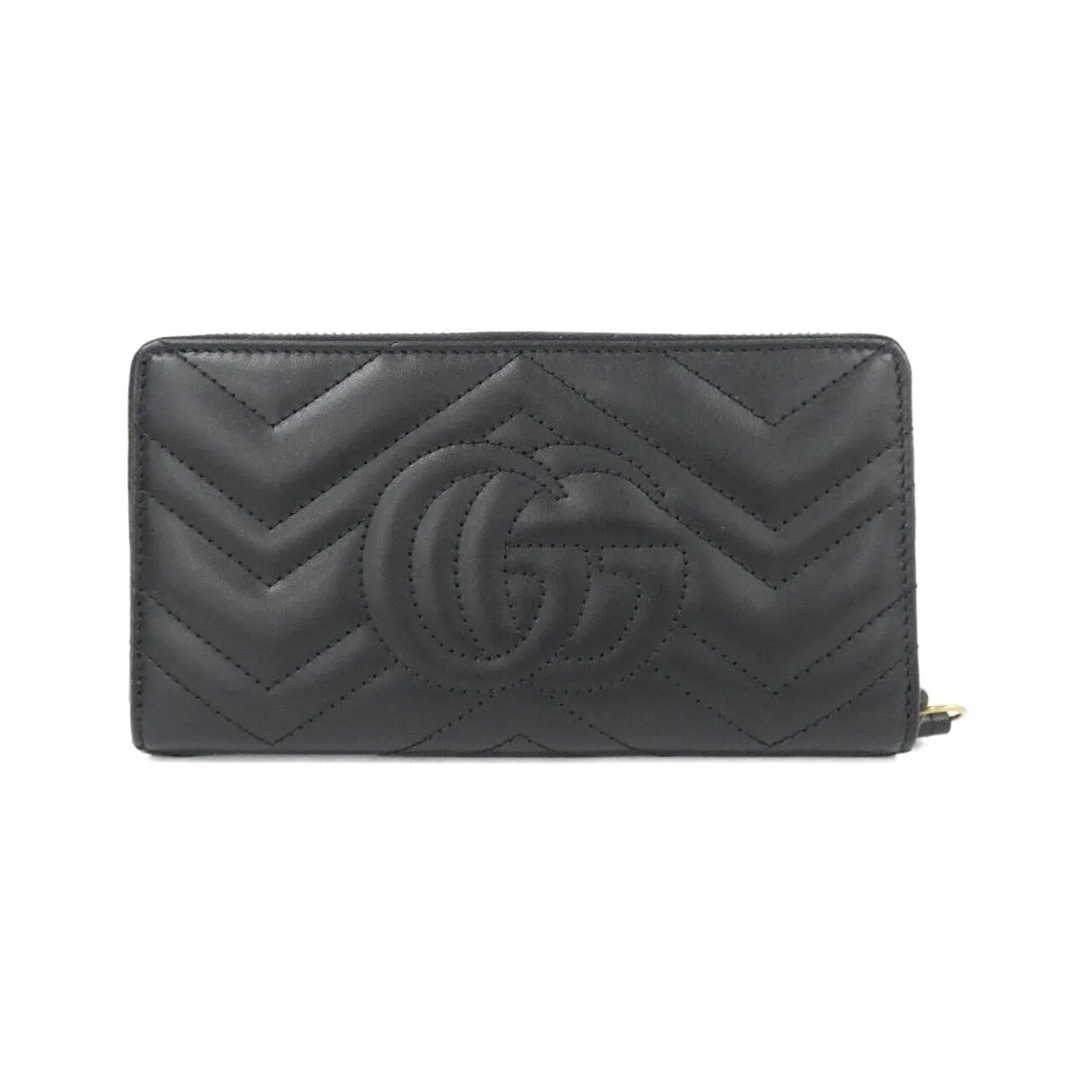 GUCCI Marmont 443123 DTD1T Wallet Leather 黑色 皮革 中古品A - 縮圖 2