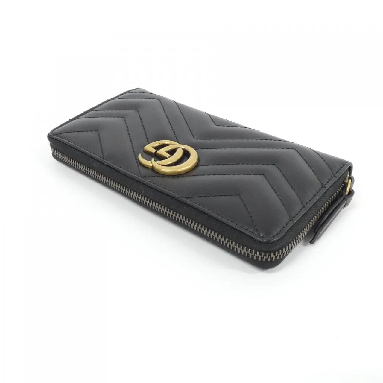 GUCCI Marmont 443123 DTD1T Wallet Leather 黑色 皮革 中古品A - 縮圖 3