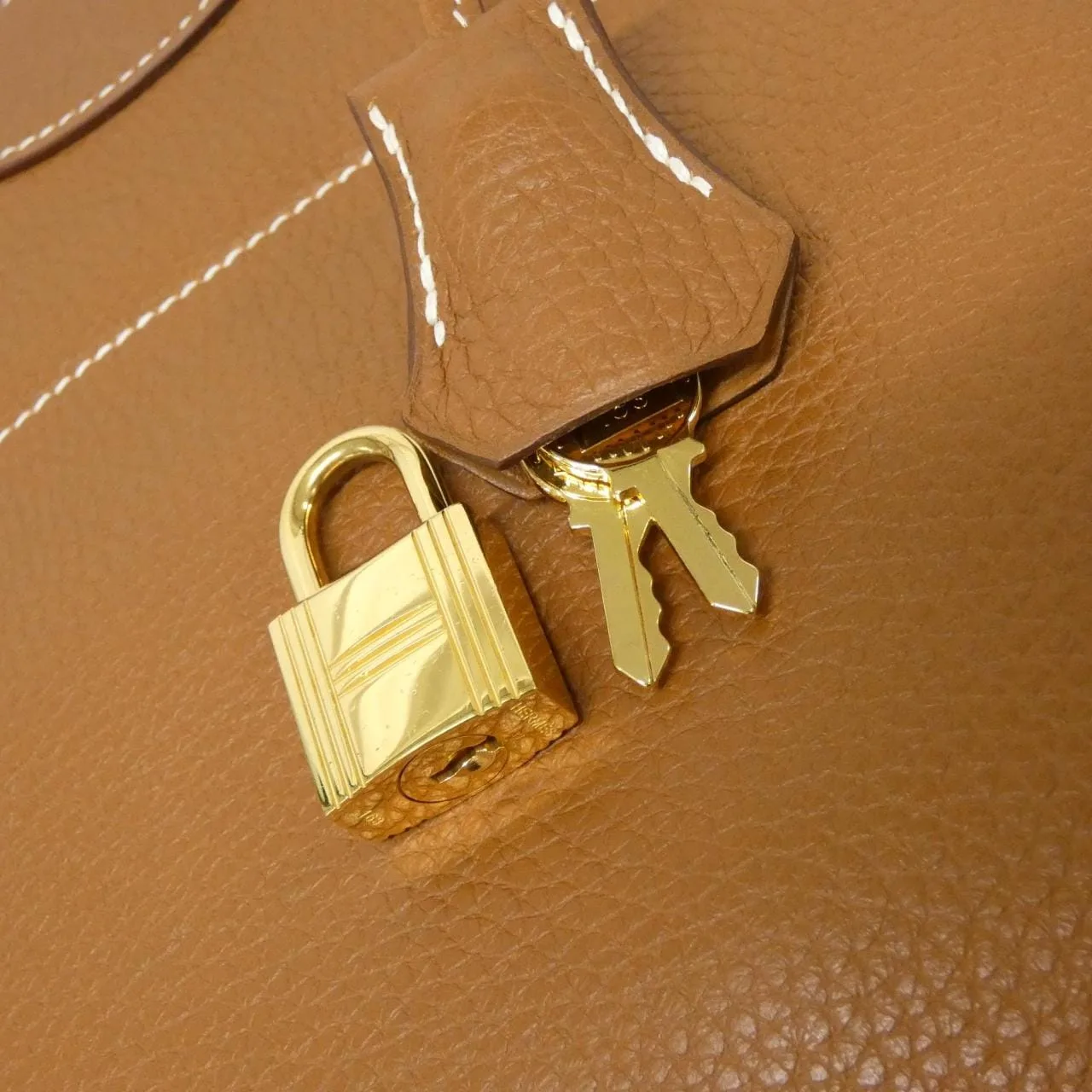 HERMES Bolide 073419CC Handbag Clemence 金色 Clemence 皮 中古品A - 縮圖 5